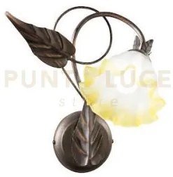 Applique a parete tristano marrone 1 luce attacco e14 16x28x35cm in...