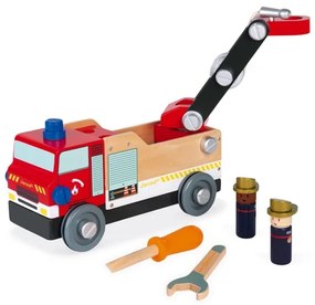 Janod - Set di costruzioni in legno BRICOKIDS camion dei pompieri