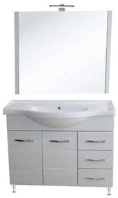 Mobile bagno 105 cm con lavabo e specchio bianco portuna - Antonella 16969