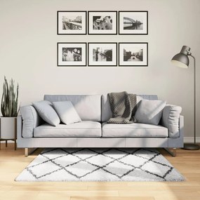 Tappeto Shaggy Pamplona A Pelo Lungo Crema E Nero 120x170 Cm /