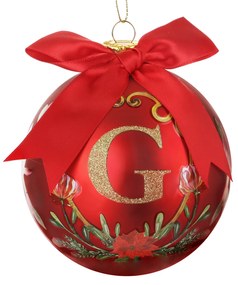 Pallina Natale lettera G 10 cm Royal Garden