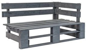 Divano angolare da giardino pallet legno pino impregnato grigio