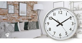 Nedis CLWA016PC38AL - Orologio da parete Ø 38 cm 1xAA bianco
