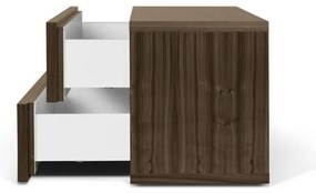 Comodino marrone con 2 cassetti Aurora - TemaHome