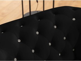 Divano angolare nero allungabile (con penisola a sinistra/a L) con rivestimento in velluto York Blik – Ropez