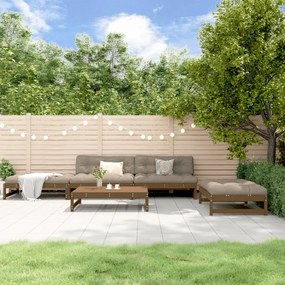 Set salotto da giardino 5 pz miele in legno massello di pino