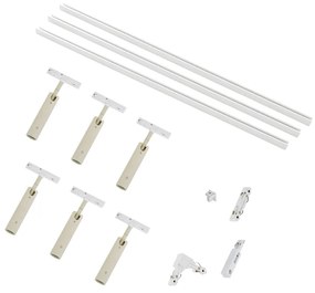 Sistema di illuminazione su binario moderno con 6 faretti beige e bianchi monofase - Slimline Uzzy