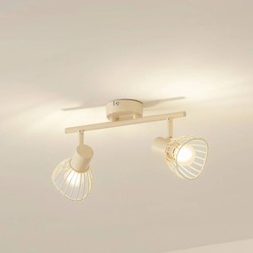 Plafoniera Lindby Piena, beige, a 2 luci, metallo, 39 cm