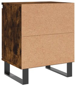 Comodini Rovere Fumo 2 pz 40x30x50 cm in Legno Multistrato