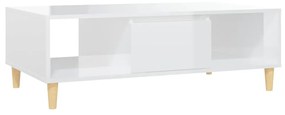 Tavolino da salotto bianco lucido 103,5x60x35 cm in truciolato