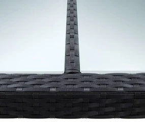 Tavolo da giardino nero 200x200x74 cm in polyrattan