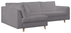 Divano angolare grigio scuro in tessuto bouclé (angolo sinistro) Ariella - Ropez