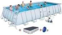 piscina power steel rettangolare telaio portante cm.732x366x132h. -kg.171,1 - lt.30.045 - filtro sabbia (art.56475) fer300537