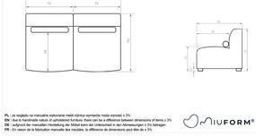 Divano componibile beige 152 cm Flex Felix – Miuform