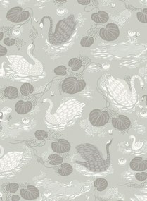 Littlephant Carta da parati Nobel Nymphs - Dusty Aqua