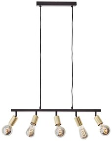 Brilliant - Lampadario a sospensione su cavo TIFFANY 5xE27/28W/230V nero/ottone
