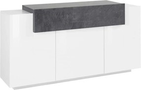 Credenza CORO Moderna 3 Ante Battente e 1 Anta Ribalta Bianco Lucido - Descrizione Técnica