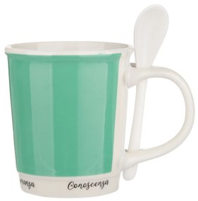 Mug verde 400 ml con cucchiaino