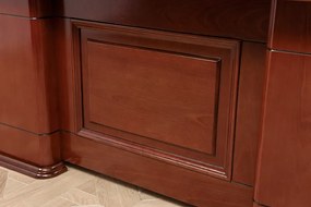 Scrivania presidenziale ufficio 180 cm in legno marrone noce PRESTIGE B630-Arrediorg.it