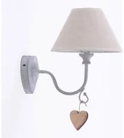 Applique con cuore pendente 20x27xH25 cm in Metallo Grigio