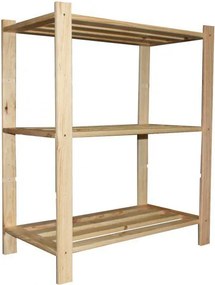 Scaffale 3 ripiani a doghe 70x30x94 cm in Legno di Pino Naturale...