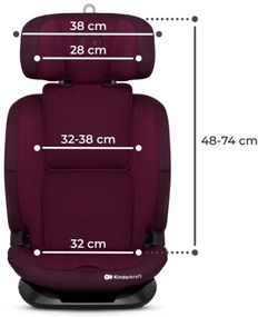 KINDERKRAFT - Seggiolino auto ONETO 3 i-Dimensioni (76-150 cm) + Isofix Cherry pearl