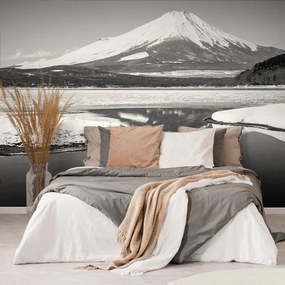 Carta da parati – Monte Fuji giapponese in bianco e nero