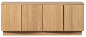 Mobile TV di colore naturale in rovere massiccio 133x52x45 cm Zuma – WOOOD