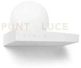 Cicladi applique a parete con vetro 1 luce gx53 in gesso bianco 25cm