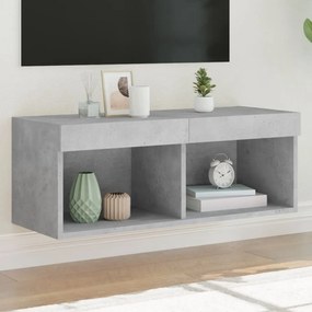 Mobile Porta Tv Con Luci Led Grigio Cemento 80x30x30 Cm /