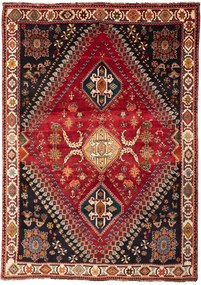 Shiraz Tappeto 260x180 Rosso (Iran) Annodato A Mano