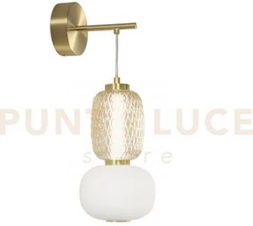 Applique a parete led totem oro 18w 2000lm 3000k 22x55cm in metallo...