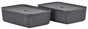 Scatole in set con coperchio nere 2 pz 48x32x20,5 cm Pulp – Zone