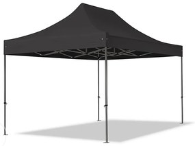 TOOLPORT 3x4,5 m gazebo pieghevole PVC ignifugo con laterali, PREMIUM acciaio, nero - (600115)