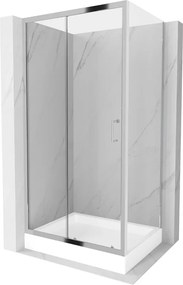 Mexen Apia cabina doccia scorrevole 100 x 80 cm, trasparente, cromo + piatto doccia Rio - 840-100-080-01-00-4510