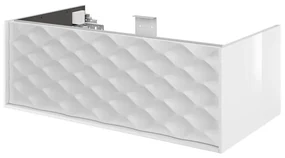 Mobile da bagno sotto lavabo SENSEA Neo Frame bianco laccato lucido L 90 x H 32 x P 48 cm 1 cassetto, lavabo non incluso