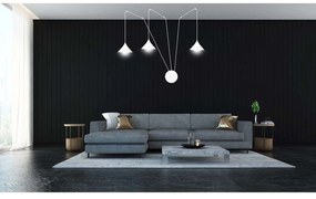 Sospensione Minimal 3 Luci Fujin In Acciao Bianco E Paralume A Cono