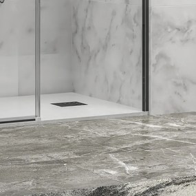 Porta doccia 150 cm colore nero vetro 6 mm altezza 200h | KLA4000N - KAMALU