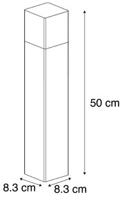 Paletto da esterno in vetro opale nero 50 cm con picchetto da terra e ghiera per cavi - Denmark