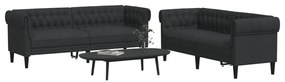 Set Di Divani 2 Pz Nero İn Tessuto /