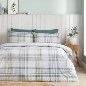 Set copripiumino e federa verde per letto singolo 135x200 cm Cartmel Check – Catherine Lansfield