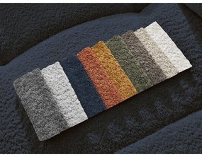 Divano angolare blu allungabile/con contenitore (con penisola a sinistra/con chaise lounge) con rivestimento in bouclé Roxelane – Bobochic Paris