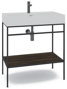 Mobile sottolavabo e lavabo Outline per vasca centrale nero L 80 x H 89 x P 45.5 cm