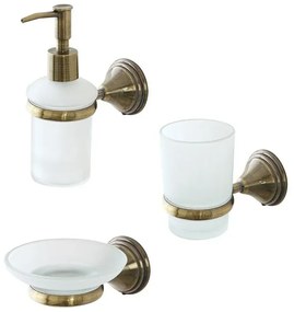 Set accessori a muro 3 pezzi in acciaio con finitura bronzo e viti incluse  Iris