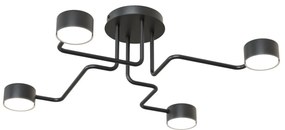 Lampada da soffitto in acciaio KURAGE 4 nera 4xGX53