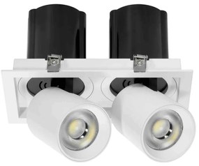 Faro LED da Incasso 2x30W Orientabile CCT Foro Ø210x110 Bridgelux LED Colore Bianco Variabile CCT