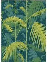 Cole & Son Carta da parati Palm Jungle Icons - Petrol & Lime