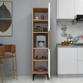 Colonna Multiuso Da Cucina 2 Ante E Vano Centrale 35x35x154 Adel Rovere E Bianco