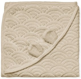 Asciugamano con cappuccio da bambini beige in cotone organico 80x80 cm Almond – Cam Cam Copenhagen
