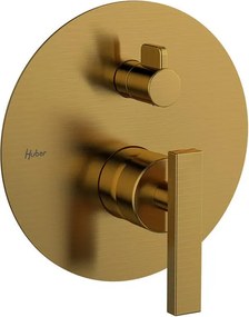 Rubinetto per doccia getto laminare cristallino ad incasso monocomando Los Angeles oro satinato HUBER